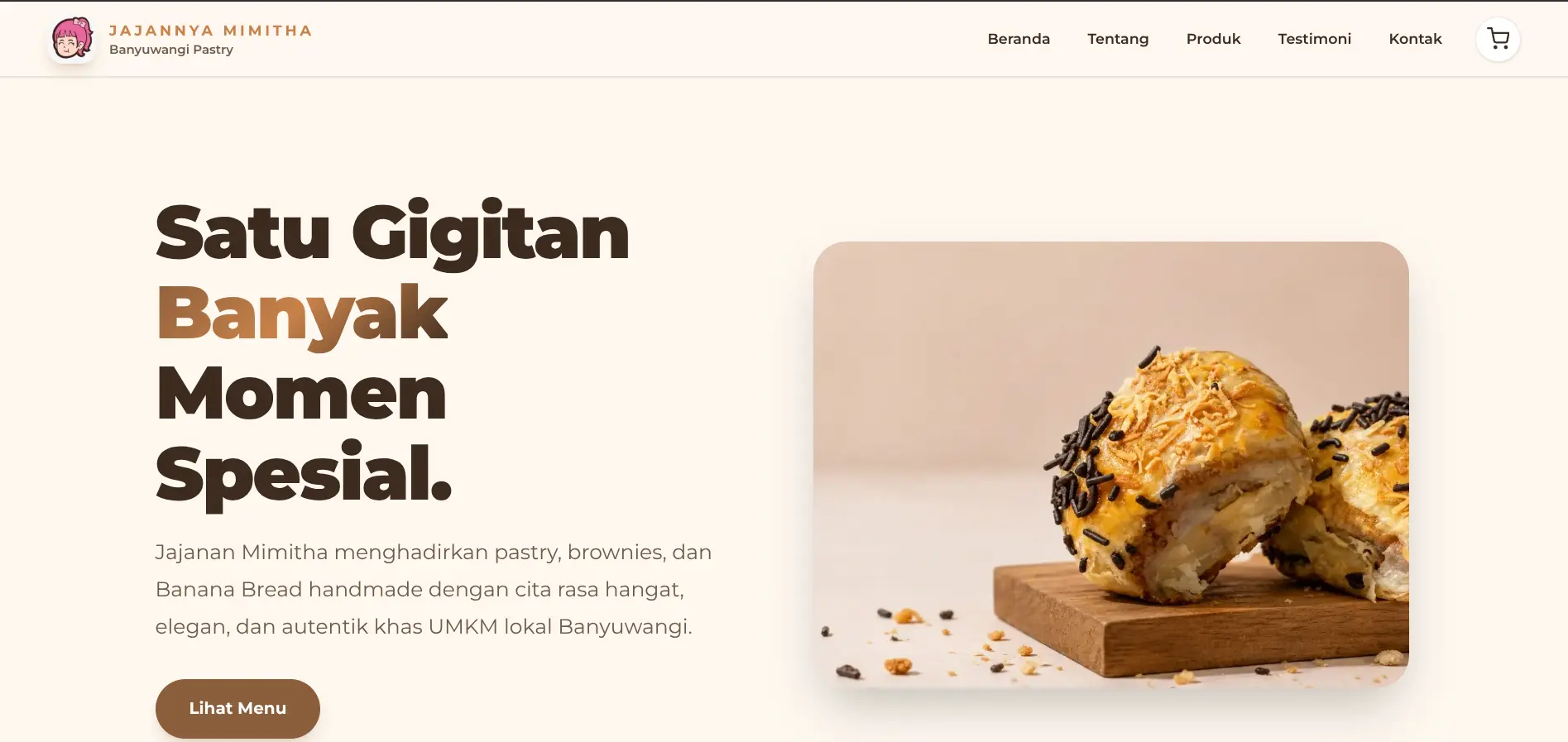 Screenshot of E-commerce Jajannya Mimitha